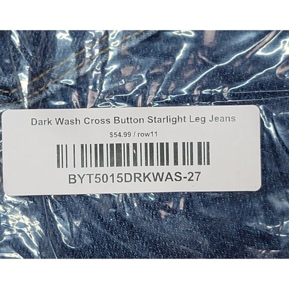 Bayeas Jeans Mid Rise Cross Over Button Straight Leg Denim Womens Size 27 NEW - Picture 11 of 11
